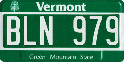 VT license plate BLN979