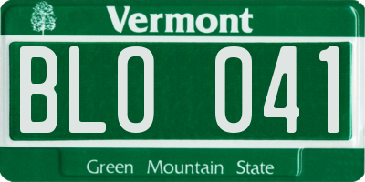 VT license plate BLO041