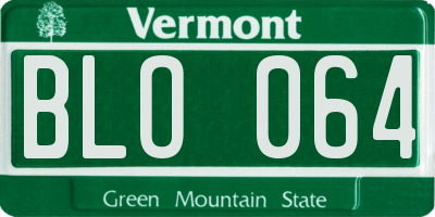 VT license plate BLO064