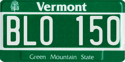 VT license plate BLO150