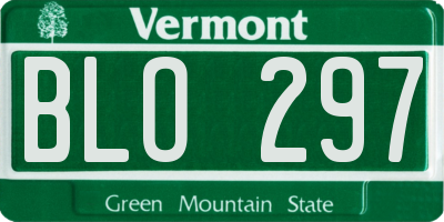 VT license plate BLO297