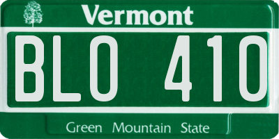 VT license plate BLO410