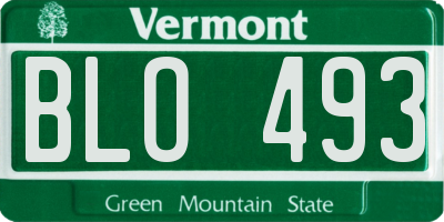 VT license plate BLO493