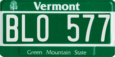 VT license plate BLO577