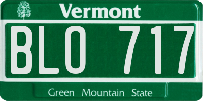VT license plate BLO717