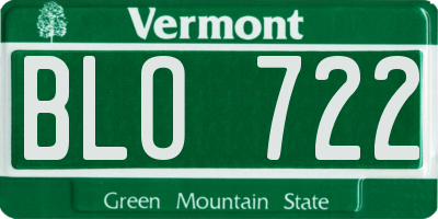 VT license plate BLO722