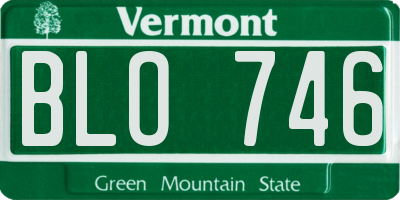 VT license plate BLO746