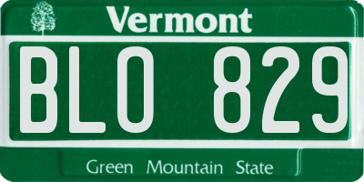 VT license plate BLO829