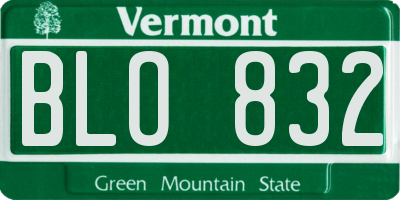 VT license plate BLO832