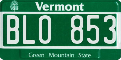 VT license plate BLO853