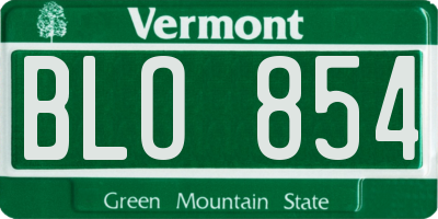 VT license plate BLO854