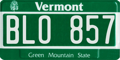 VT license plate BLO857