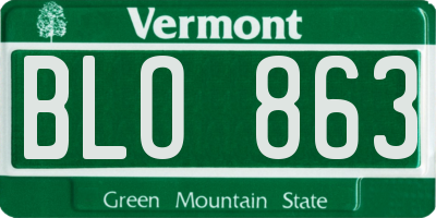 VT license plate BLO863