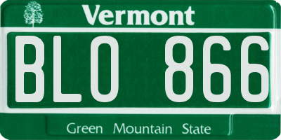 VT license plate BLO866