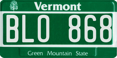 VT license plate BLO868