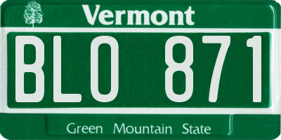 VT license plate BLO871