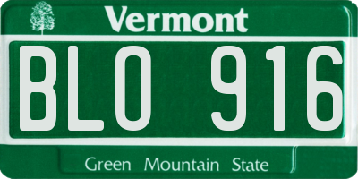VT license plate BLO916