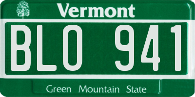 VT license plate BLO941