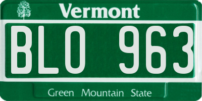 VT license plate BLO963