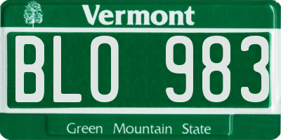 VT license plate BLO983