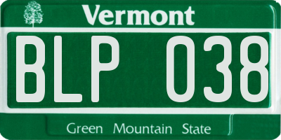 VT license plate BLP038