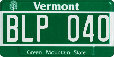 VT license plate BLP040