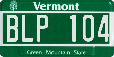 VT license plate BLP104