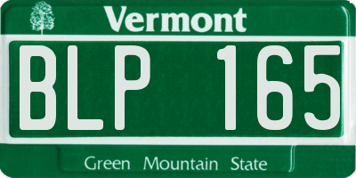 VT license plate BLP165