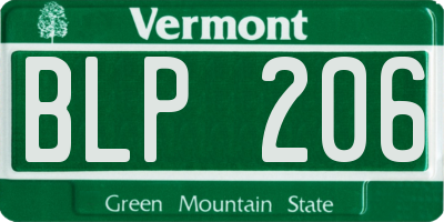 VT license plate BLP206