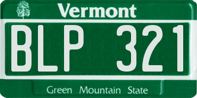 VT license plate BLP321