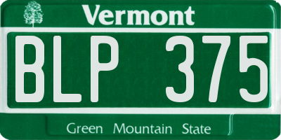 VT license plate BLP375