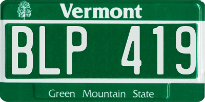 VT license plate BLP419