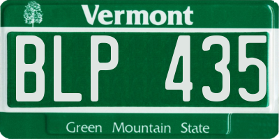 VT license plate BLP435