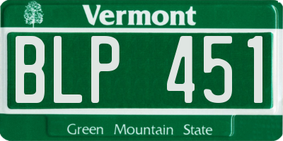 VT license plate BLP451