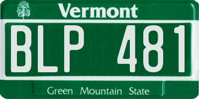 VT license plate BLP481