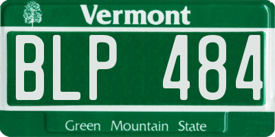 VT license plate BLP484