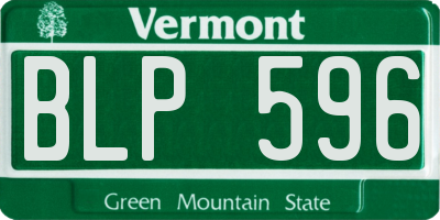 VT license plate BLP596