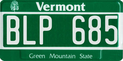 VT license plate BLP685