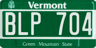 VT license plate BLP704