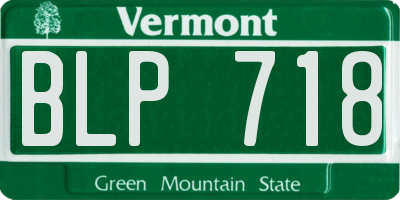 VT license plate BLP718