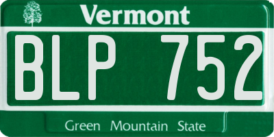 VT license plate BLP752