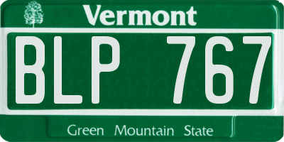 VT license plate BLP767
