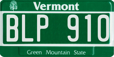 VT license plate BLP910