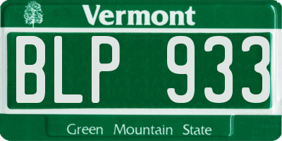 VT license plate BLP933