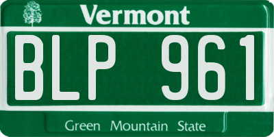 VT license plate BLP961