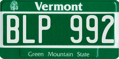 VT license plate BLP992
