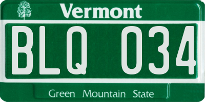 VT license plate BLQ034