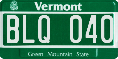 VT license plate BLQ040