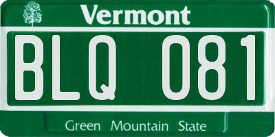 VT license plate BLQ081