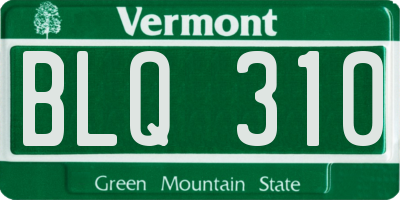 VT license plate BLQ310